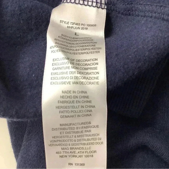 Girl’s Fila Blue Logo Sweatshirt with Side Slits Size Large (Preowned) - Picture 5 of 5